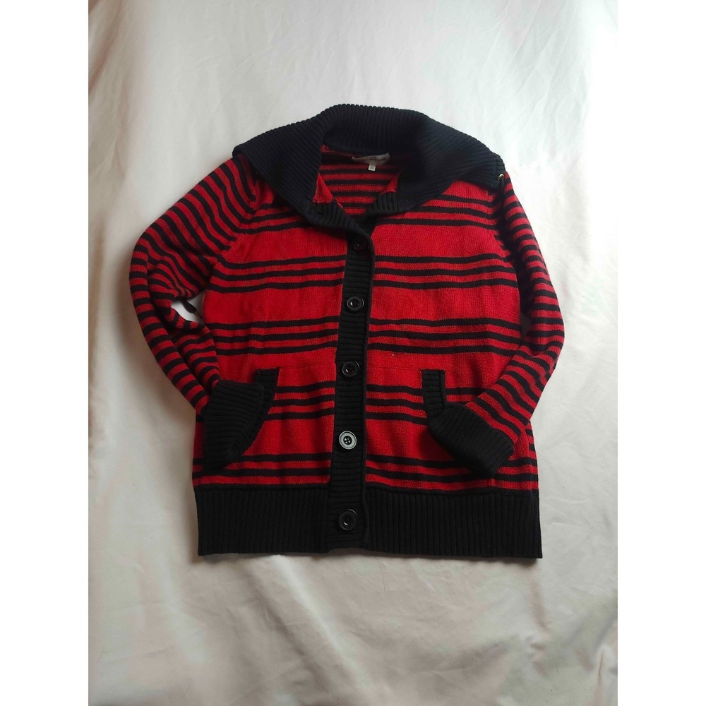 Jones New York Sport Cardigan Womens L‎ Striped Preppy Classic Heritage Nautical